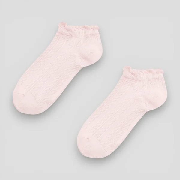 Skarpetki stopki ażurowe damskie różowe MSAY Skarpetki stopki ażurowe damskie różowe