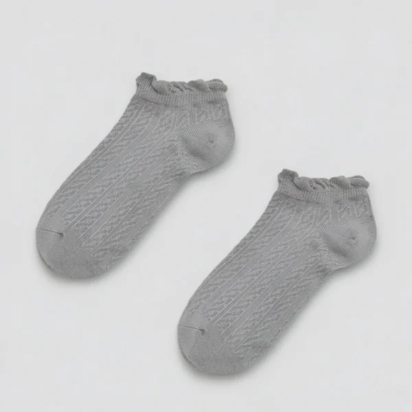 Skarpetki stopki ażurowe damskie szare MSAY Skarpetki stopki ażurowe damskie szare