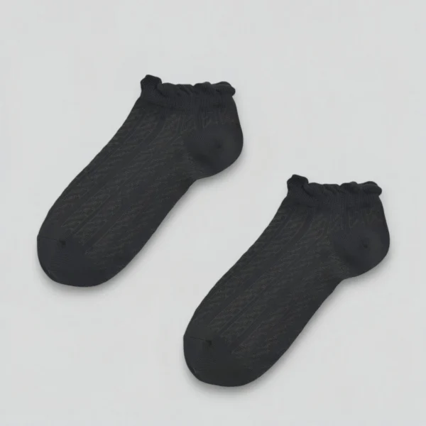 Skarpetki stopki ażurowe damskie grafitowe MSAY Skarpetki stopki ażurowe damskie grafitowe