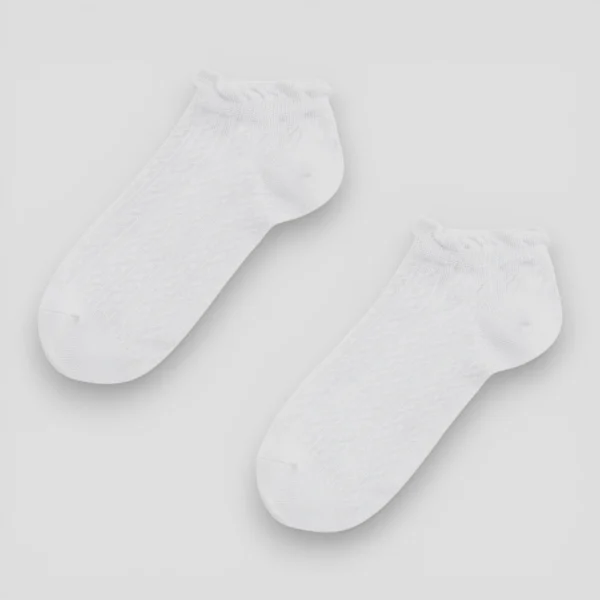 Skarpetki stopki ażurowe damskie białe MSAY Skarpetki stopki ażurowe damskie białe