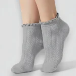 Skarpetki stopki ażurowe damskie szare