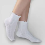 Skarpety ażurowe damskie białe MSAY Skarpety ażurowe damskie białe